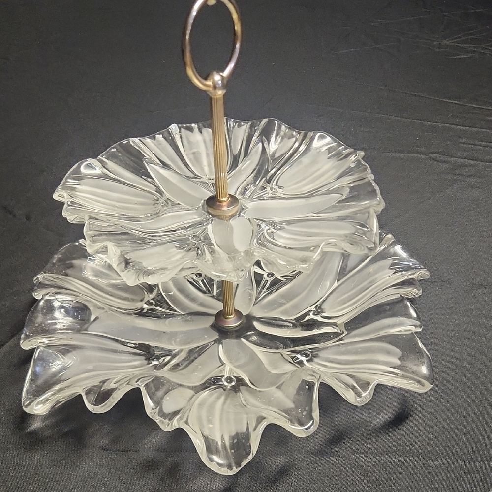 Elegant Two-Tier Glass Serving Tray